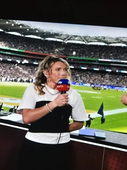 TOOK THE BISCUIT Awkward moment Sky Sports presenter is forced to hide her hand live on TV after broadcasting gaffe