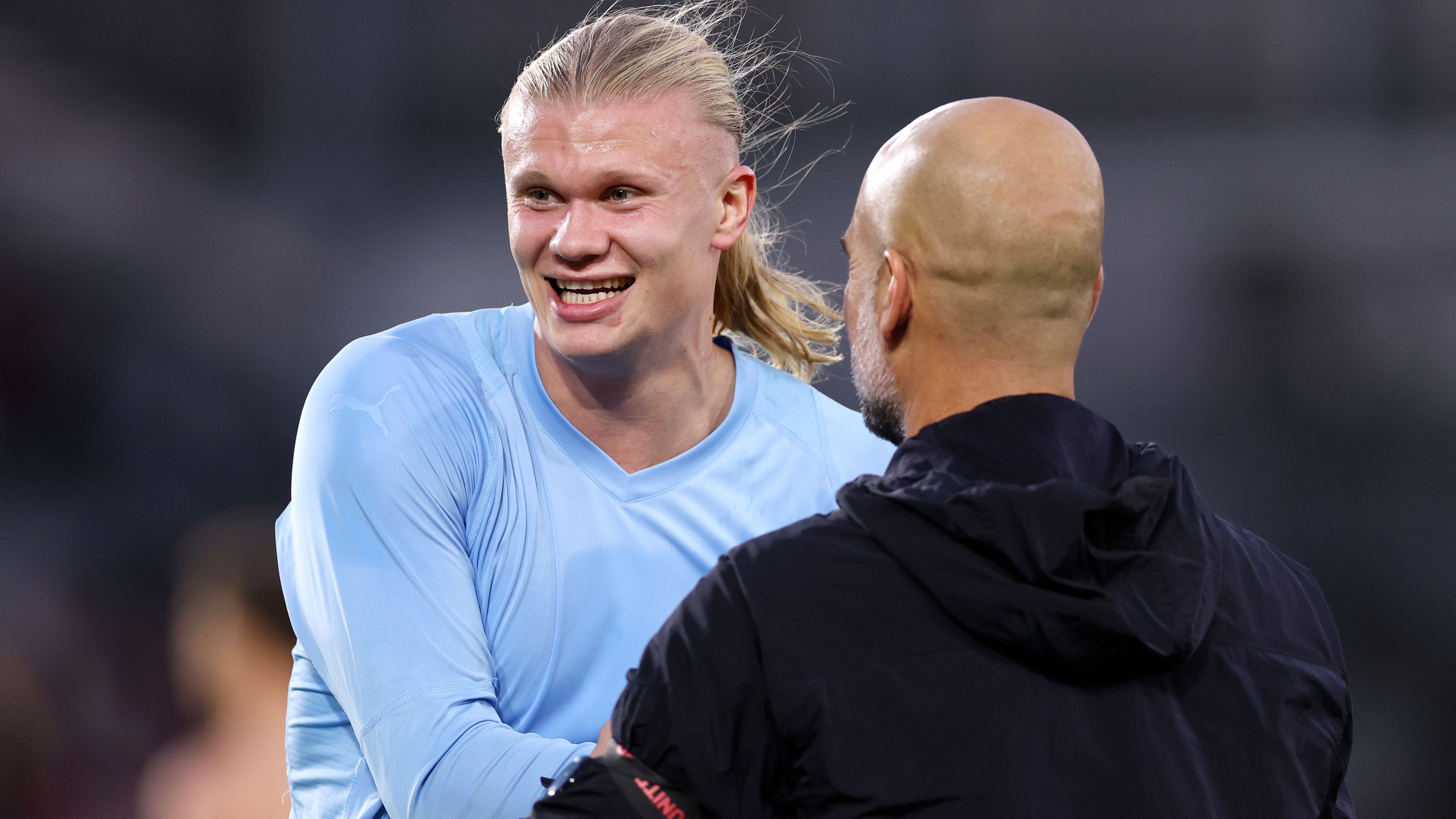 Pep Guardiola reveals talks with Erling Haaland after '50 million'-goal striker powers Man City to gritty win at Brentford