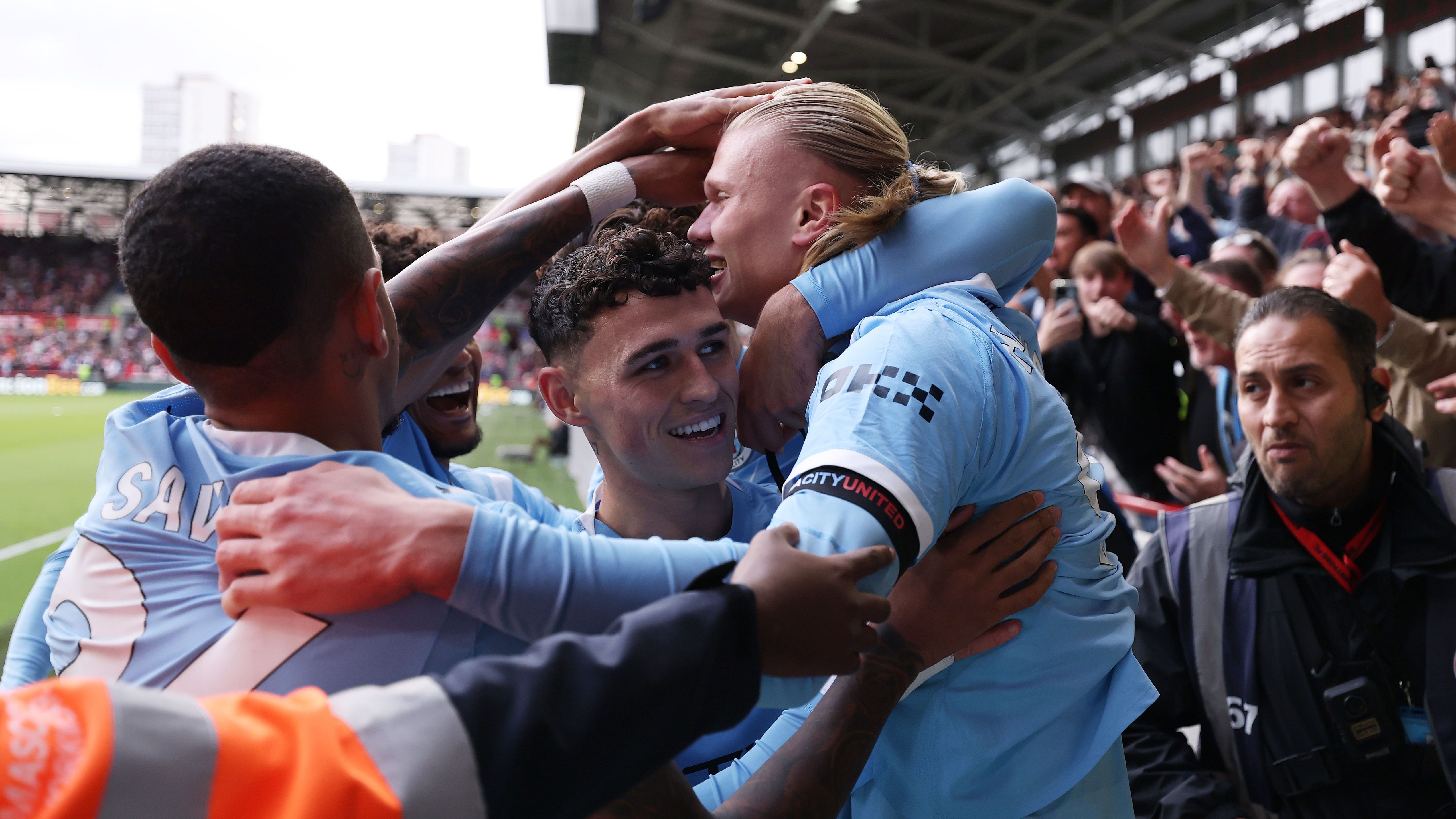 Pep Guardiola reveals talks with Erling Haaland after '50 million'-goal striker powers Man City to gritty win at Brentford