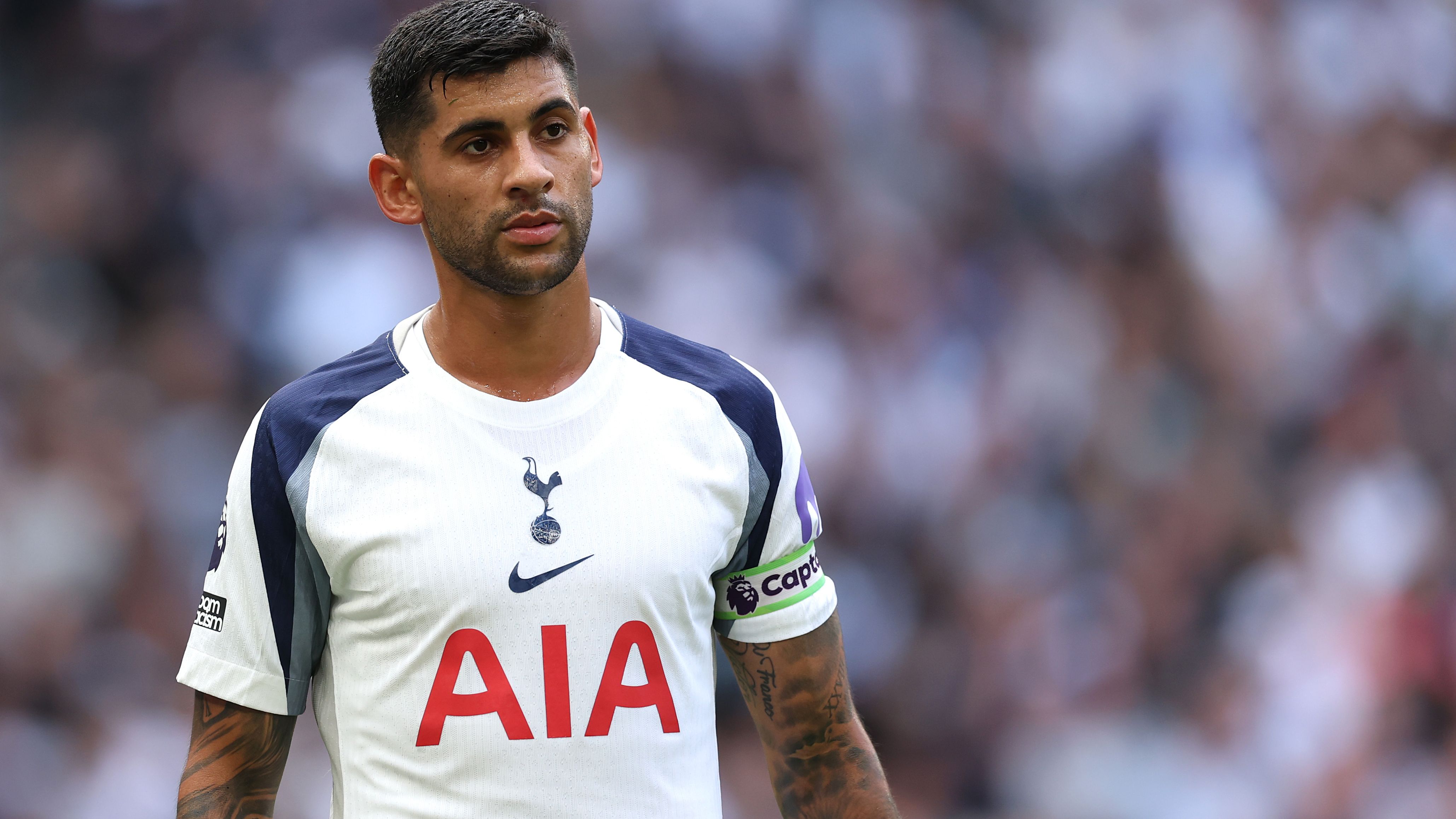 Tottenham dealt major injury blow! Skipper Cristian Romero pulls out of Aston Villa clash during warm-up