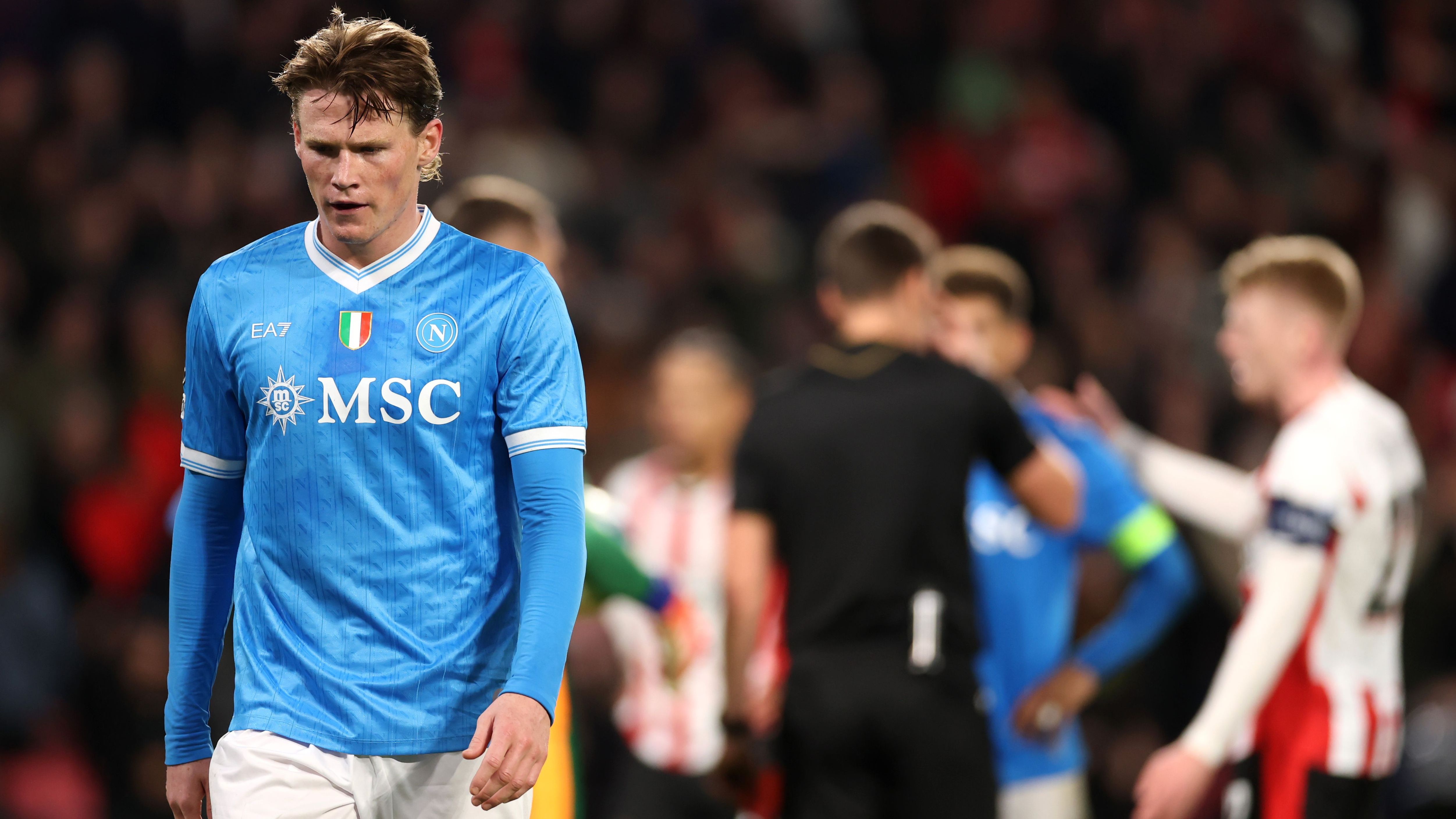 Scott McTominay's big night is overshadowed! Napoli battered 6-2 by PSV in Champions League despite ex-Man Utd midfielder scoring brace