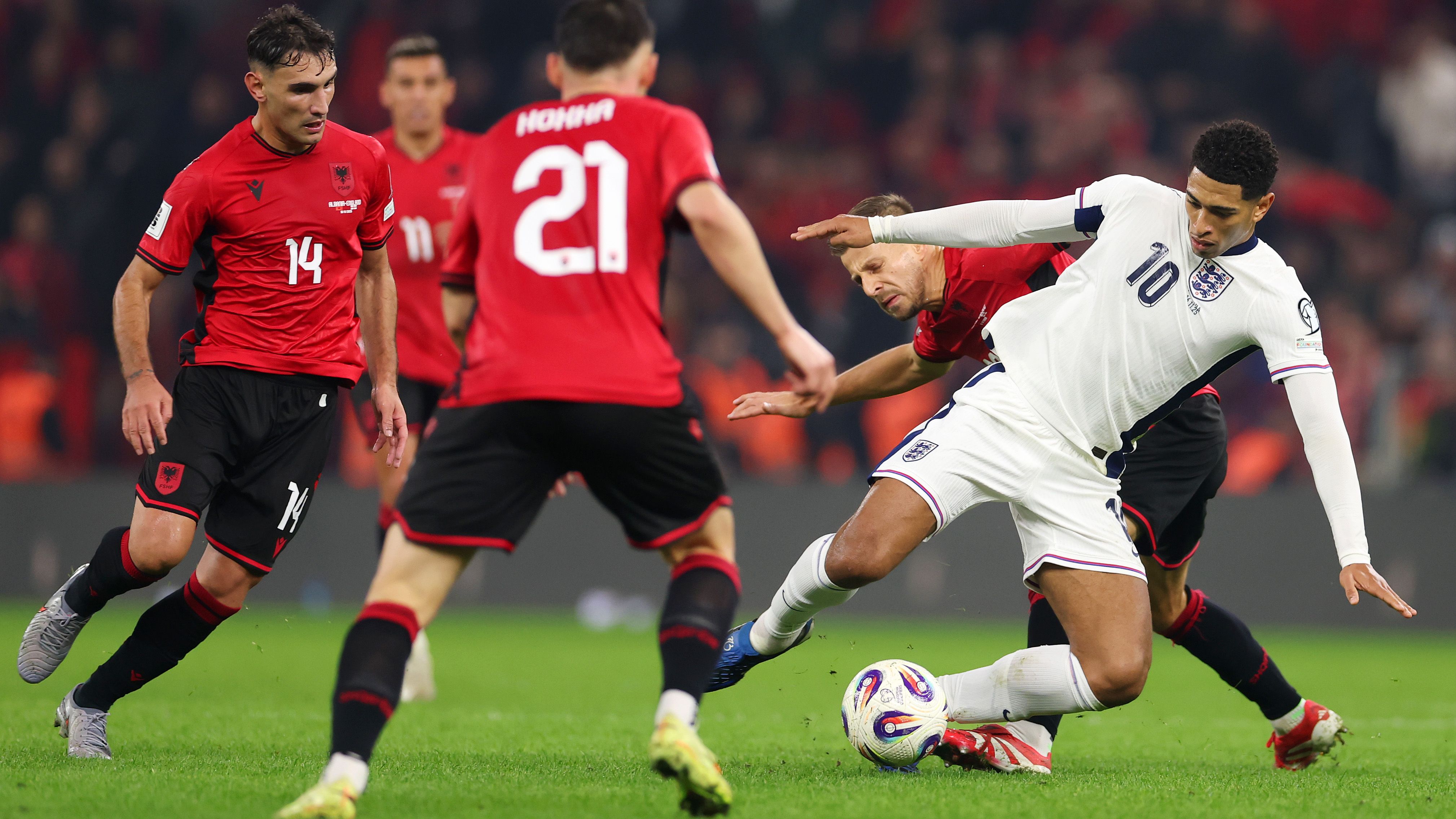 'Absolute Mr big time' - Jude Bellingham roasted by England fans for swapping shirts at half-time of World Cup qualifier against Albania