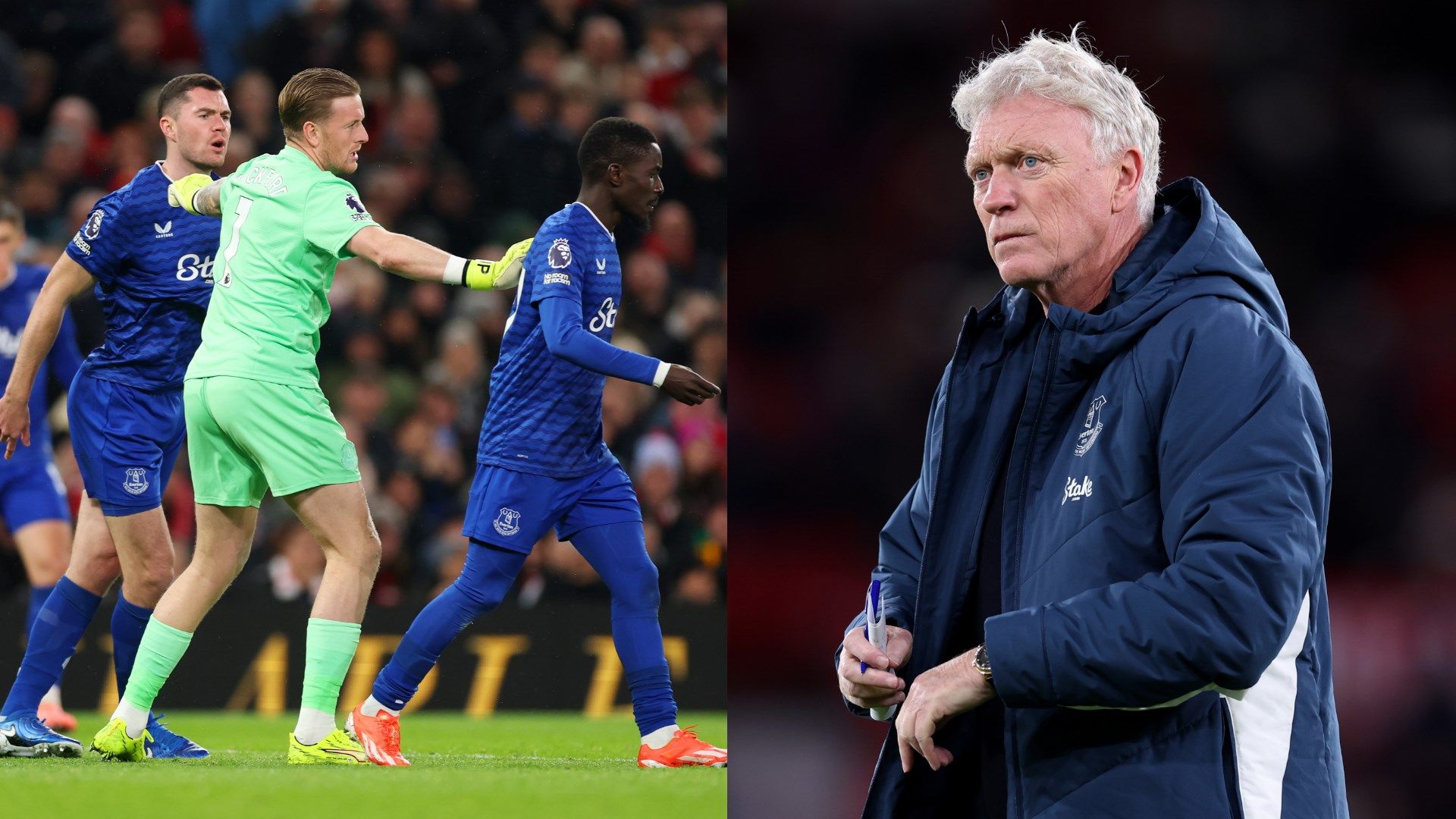 'The referee could have taken a bit longer' - David Moyes stunned by Idrissa Gueye red card after clash with own team-mate Michael Keane in famous Man Utd win