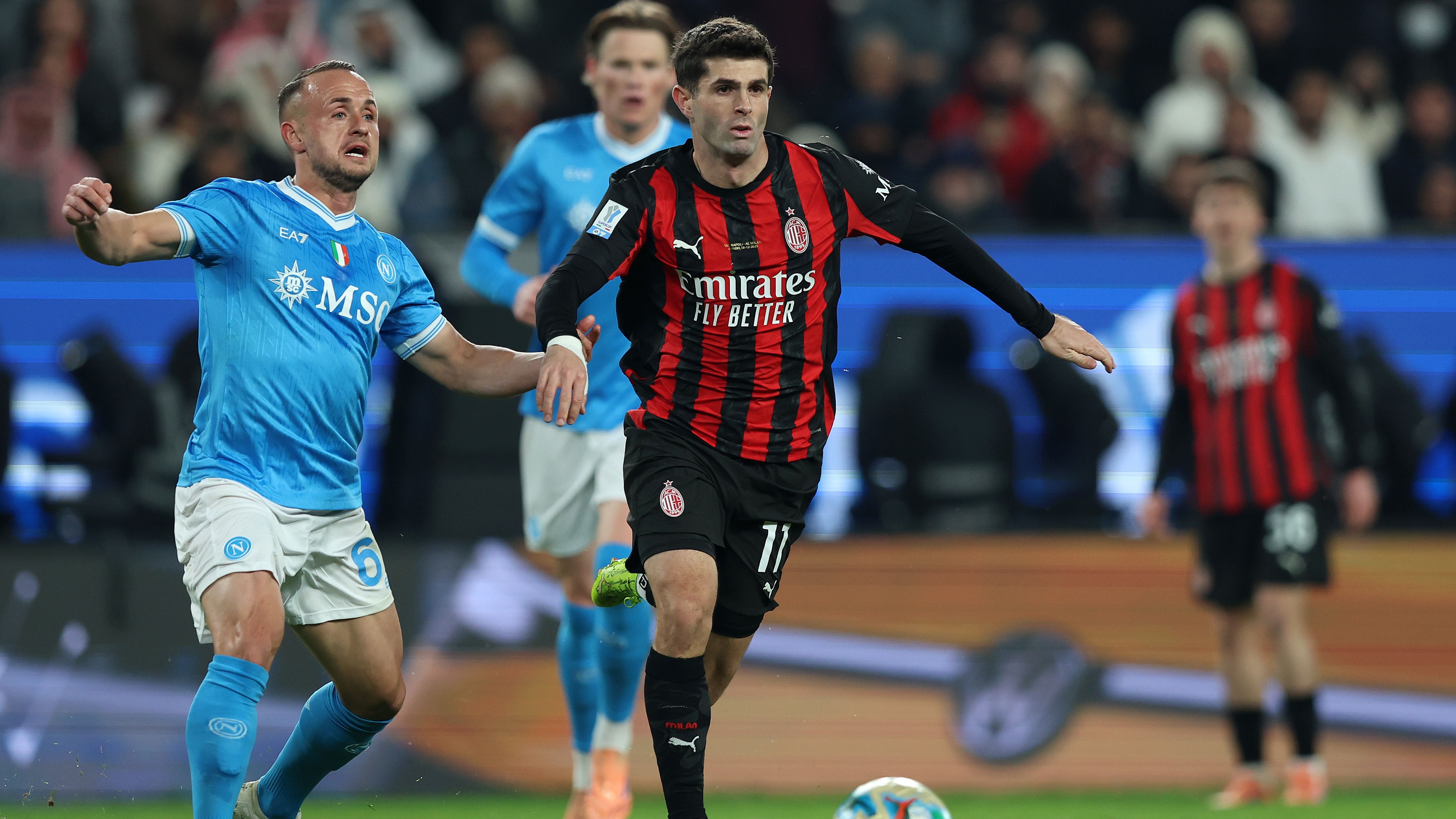 Christian Pulisic and AC Milan unable to defend Supercoppa Italiana as Napoli cruise to win in semifinal clash