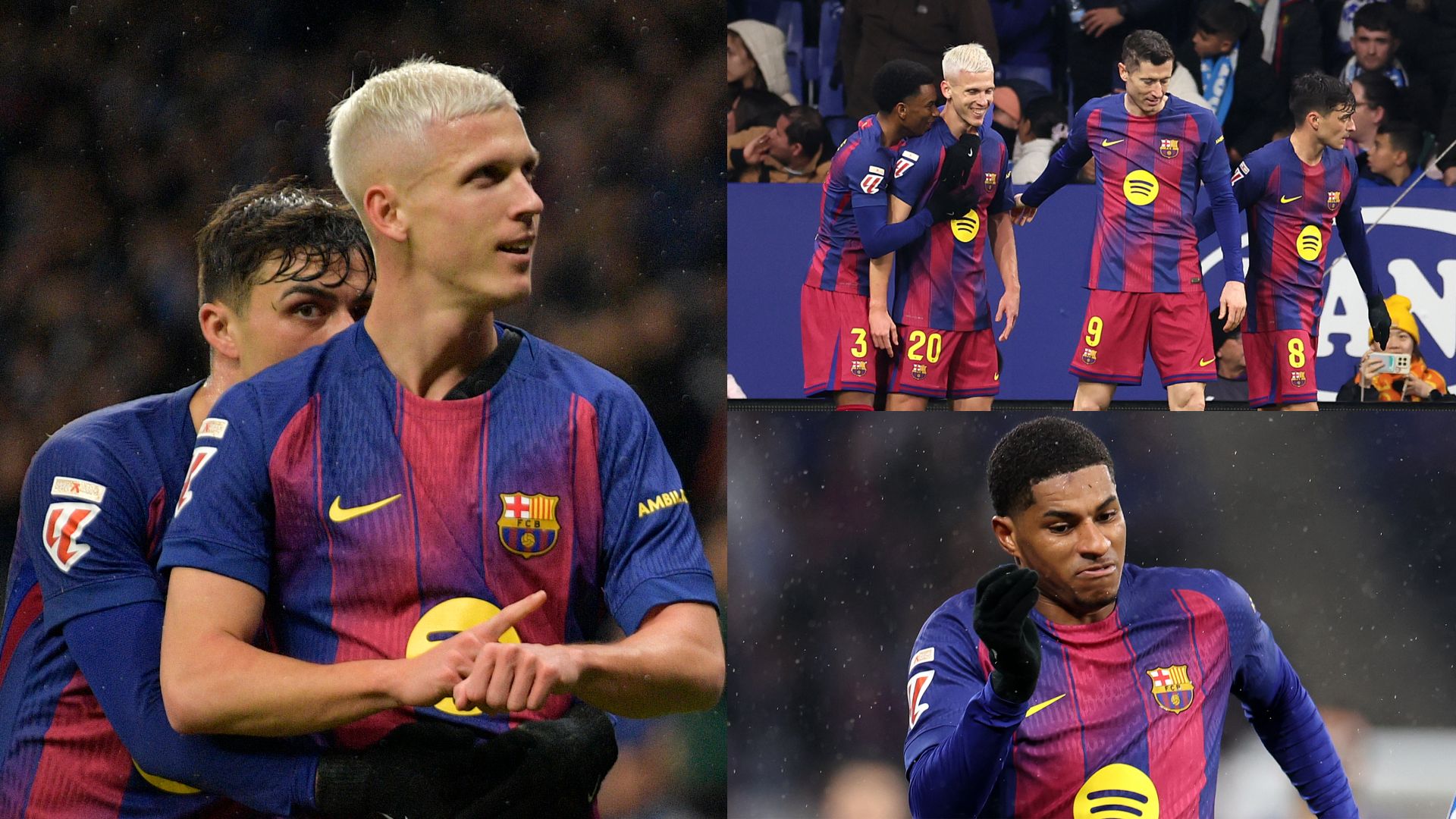 Barcelona player ratings vs Espanyol: Dani Olmo and Robert Lewandowski to the rescue! Super-subs strike late to seal derby win as Joan Garcia returns to haunt former club but Marcus Rashford drops a s