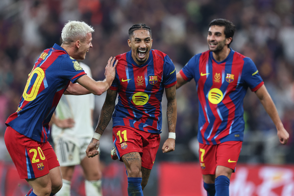 Raphinha brace sees Barcelona edge past Real Madrid and win thrilling Super Cup final