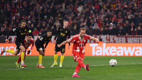 Harry Kane misses first penalty in nine attempts but still scores brace as 10-man Bayern Munich beat Union Saint-Gilloise to qualify for Champions League knockout stages