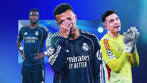 Real Madrid player ratings vs Benfica: Shambolic Blancos beaten despite Kylian Mbappe brace as Spanish giants forced into Champions League play-off round after two red cards amid wild celebrations in 