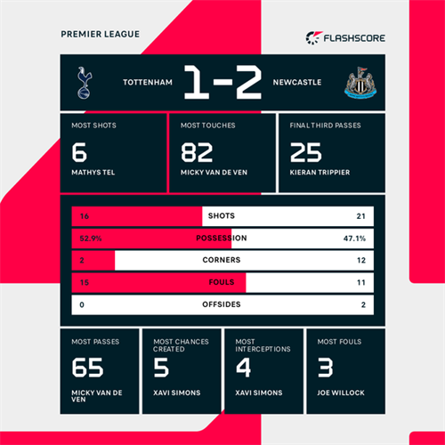 Tottenham struggles at home continue as Newcastle claim vital win