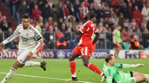 Kylian Mbappe matches Karim Benzema and breaks Lionel Messi record as Real Madrid star makes Champions League history despite Bayern defeat