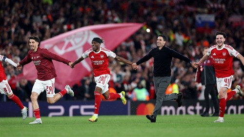 VIDEO: Gabriel Jesus appears to slap Marc Pubill as Atletico Madrid star attempts to disrupt Arsenal's Champions League celebrations