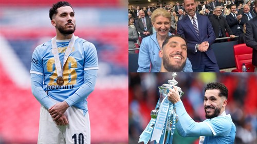 Cherki shares cheeky selfie he took with Prince William during FA Cup lift