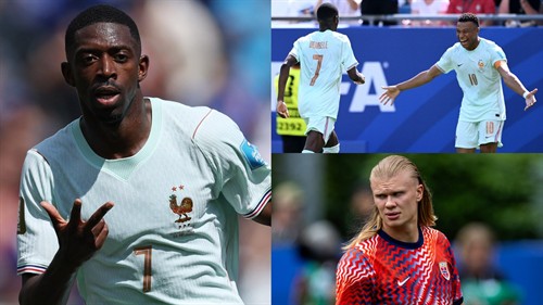 Dembele runs riot! Quickfire hat-trick downs Haaland-less Norway