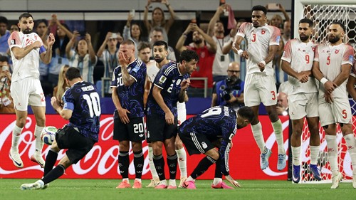 Cheeky free-kick sees Lionel Messi break another World Cup record as Argentine GOAT leaves Jordan goalkeeper rooted to the spot