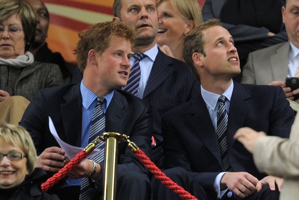 Britain's Prince William and Harry watched England WC match