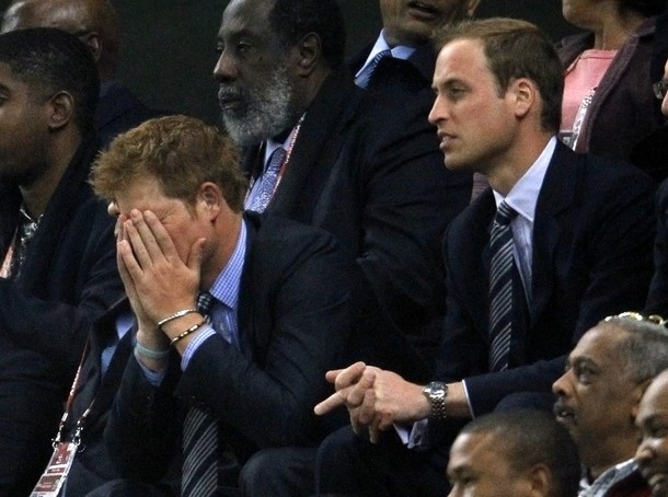 Britain's Prince William and Harry watched England WC match