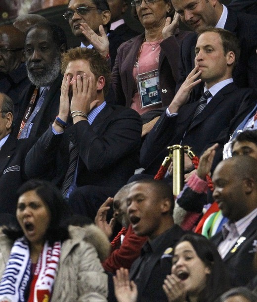 Britain's Prince William and Harry watched England WC match