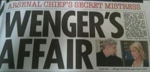 Wenger's affair with a popstar