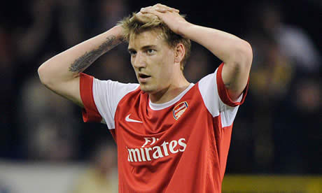 Nicklas Bendtner 'not satisfied' with bit part role at Arsenal