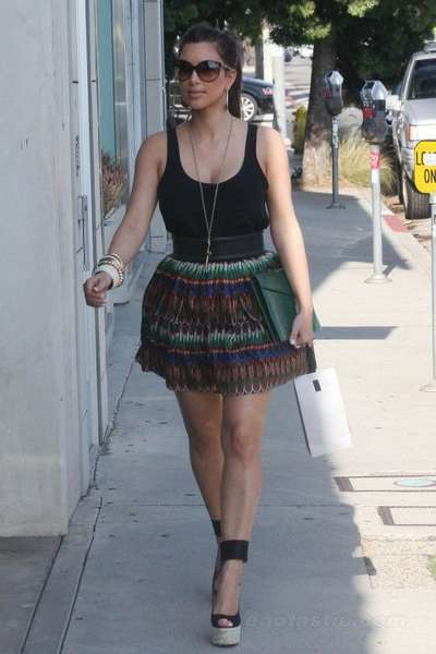 kim kardashian was appeared in a short skirt