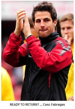 Cesc Fabregas bids to play his first game for Arsenal this season