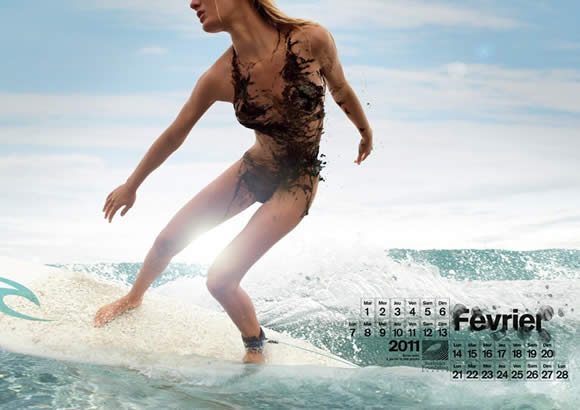 Oil Bikini Calendar by Surfrider Foundation