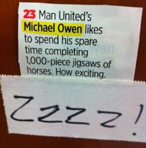 Michael Owen mocked by United team-mates over his love of jigsaws
