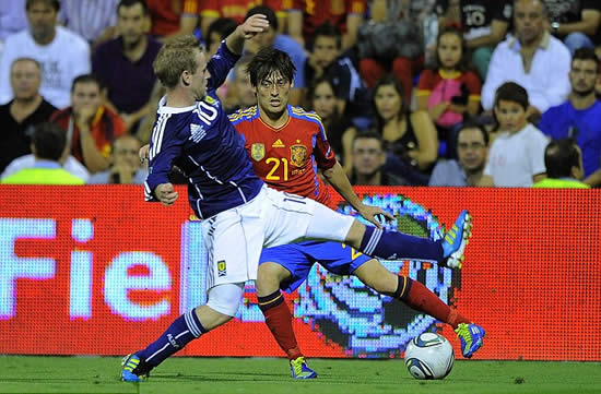 Spain 3 Scotland 1: Levein's dream dies in six minutes as Silva stars in Spanish win