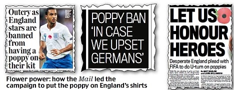 Now the Germans back us to wear poppies, so it's time for FIFA to play ball