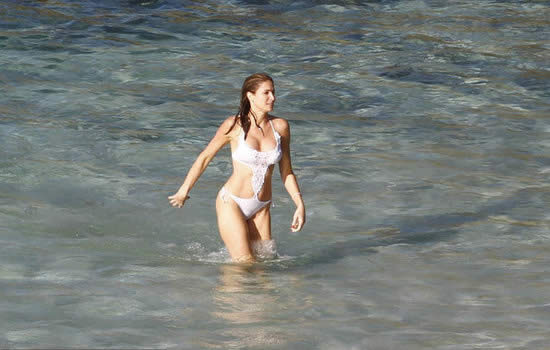 Stephanie Seymour shows off bikini body