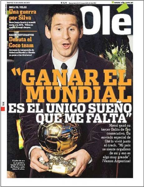 Lionel Messi world best football player 2011
