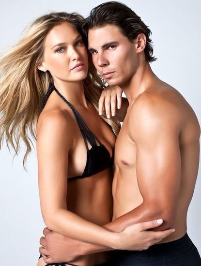 Bar Refaeli and Rafael Nadal shirtless for SI