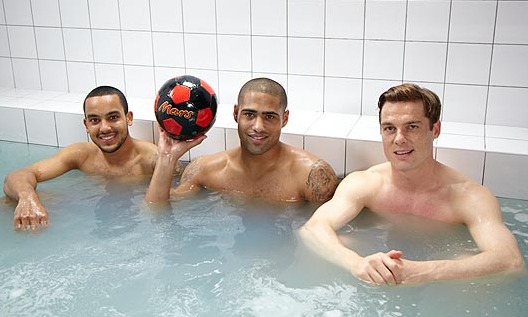 Theo Walcott gets a good soaking
