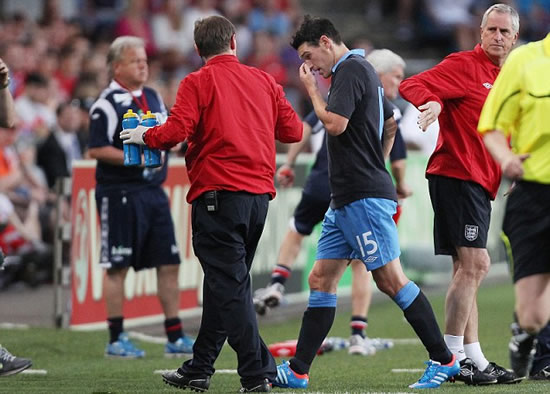 Hodgson fears over Barry as substitute limps off after 26 minutes with groin strain