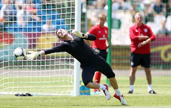 Spot of bother? England open doors to training HQ... but lack of penalty marks could leave fans fearing over Euro 2012 shootouts