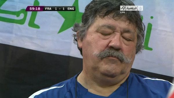 Sleeping mustachioed French fan was too tired for Euro 2012 opener