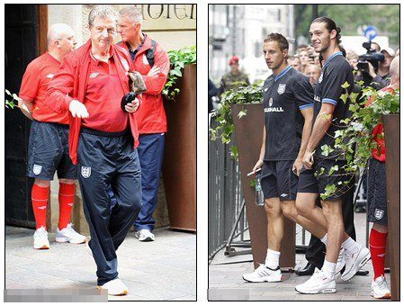 Off they go: The England team bus leaves for training