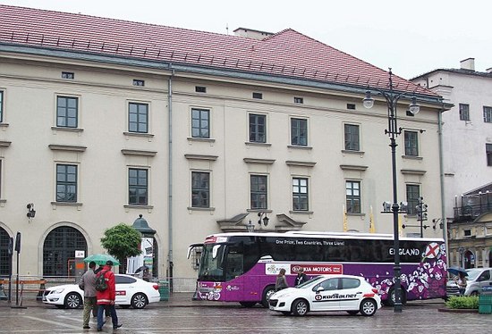 Off they go: The England team bus leaves for training