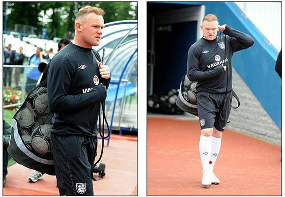 Razor sharp Rooney shows off new look in training as Coleen and WAGs jet out to Poland
