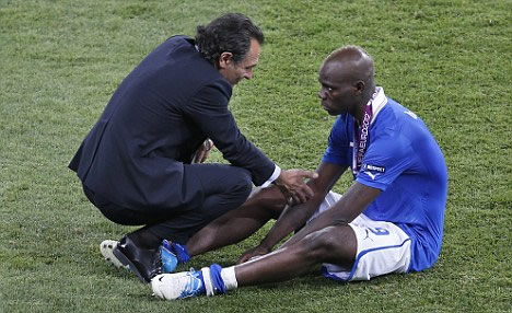 Balotelli in tears after star storms off before returning to collect losers medal