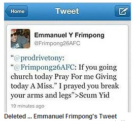 ‘Anti-Jew’ Tweet ace rollocked by Arsenal