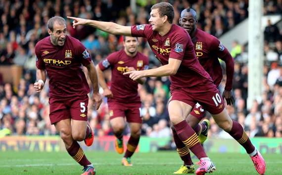 Fulham 1-2 Manchester Ciy: Aguero & Dzeko strike as champions come from behind