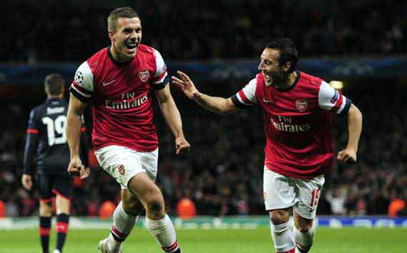 Arsenal 3-1 Olympiakos: Gervinho, Podolski and Ramsey on target as Gunners make it two from two