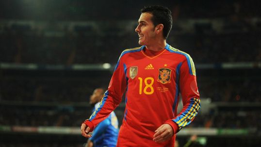 Pedro treble helps Spain crush Belarus