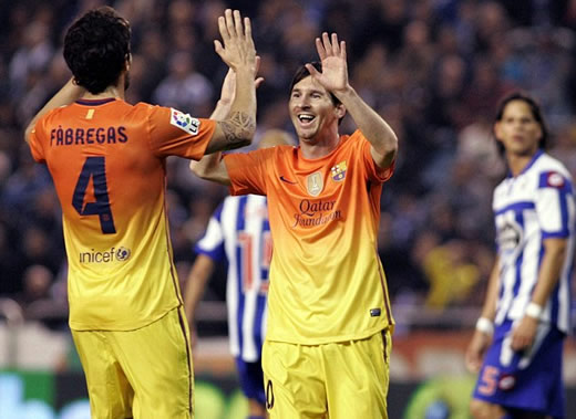 Messi hat trick for Barca in 5-4 win at Deportivo