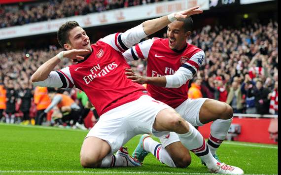 Arsenal 5-2 Tottenham: Giroud & Walcott punish 10-man Spurs to seal vital comeback win