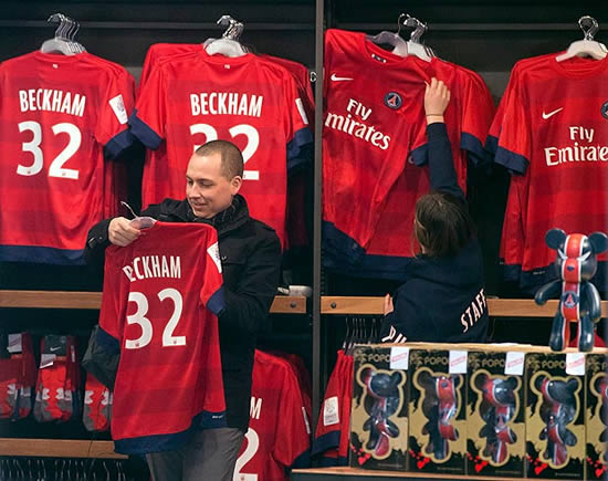 Beckham ‘to make mint from £3 PSG shirts sold for £96’