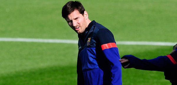 Messi back in training after hamstring injury