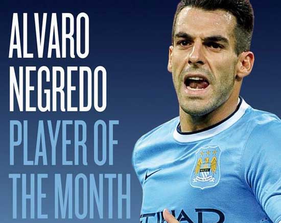 Negredo named Manchester City's player of the month