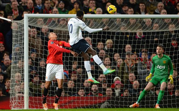 Manchester United 1 - 2 Tottenham: Adebayor & Eriksen see Spurs leapfrog Moyes' men